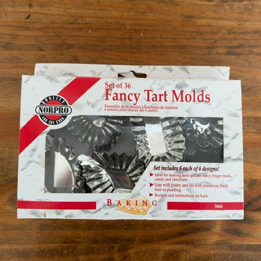 Norpro Set of 36 Fancy Tart Molds - 6 Designs - Dessert Molds